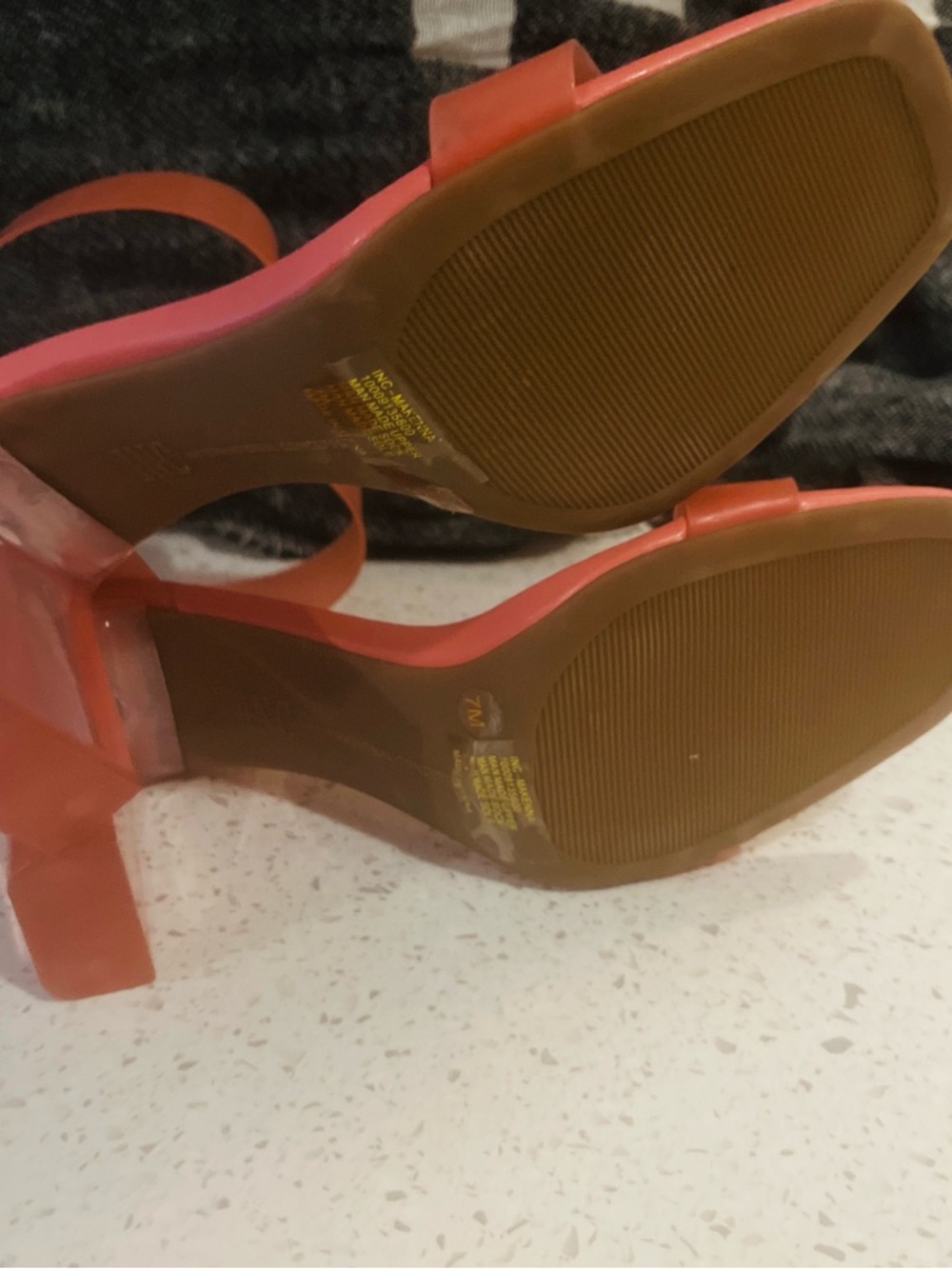 NWOB W’s 7 INC International Concepts Makenna Pink Ankle-Strap Block Heels - Picture 4 of 7